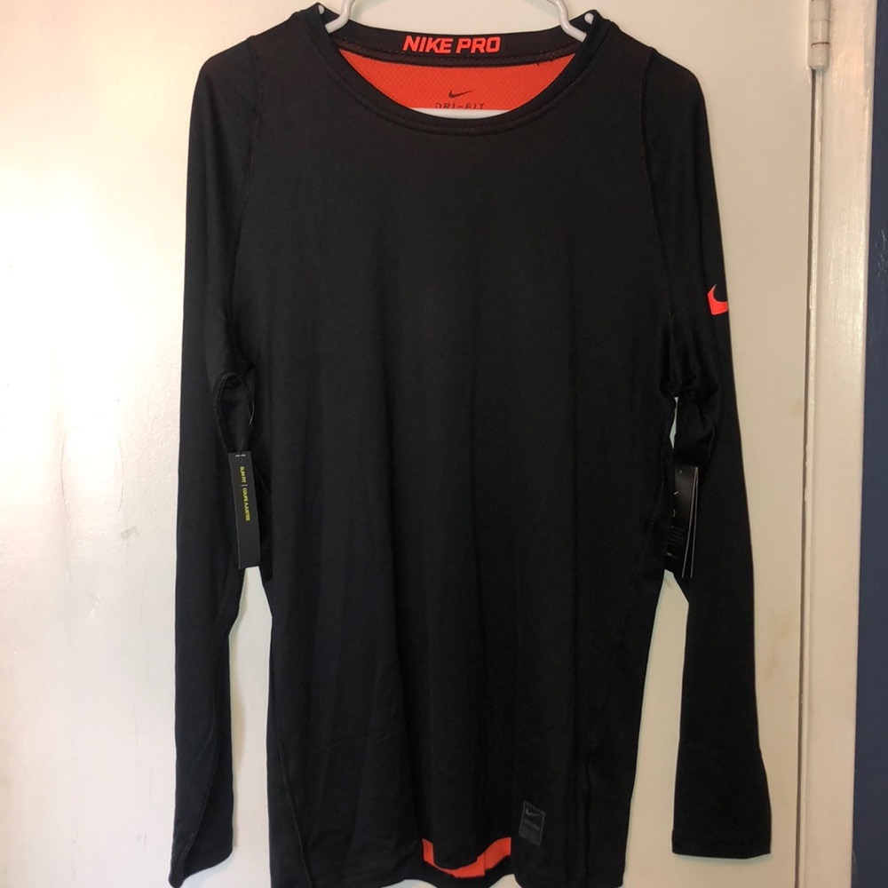 Black long sleeve Nike Dri-Fit tee shirt large